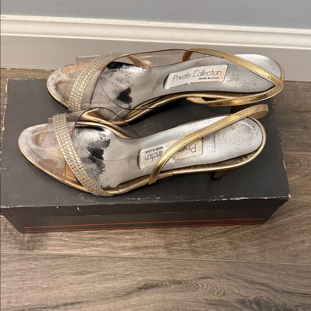 vintage Pinate Collection Gold Strappy Heels